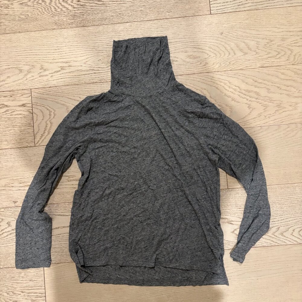 Madewell Heather Iron Whisper Cotton Turtleneck